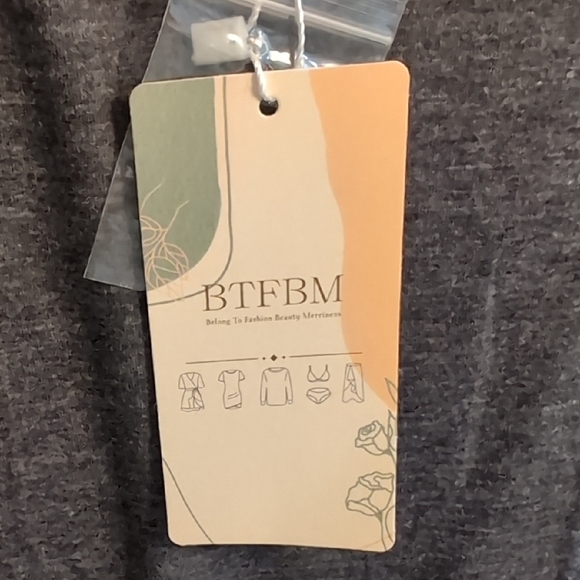 BTFBM Women's Charcoal Sleeveless Button Front Dress - Picture 2 of 8